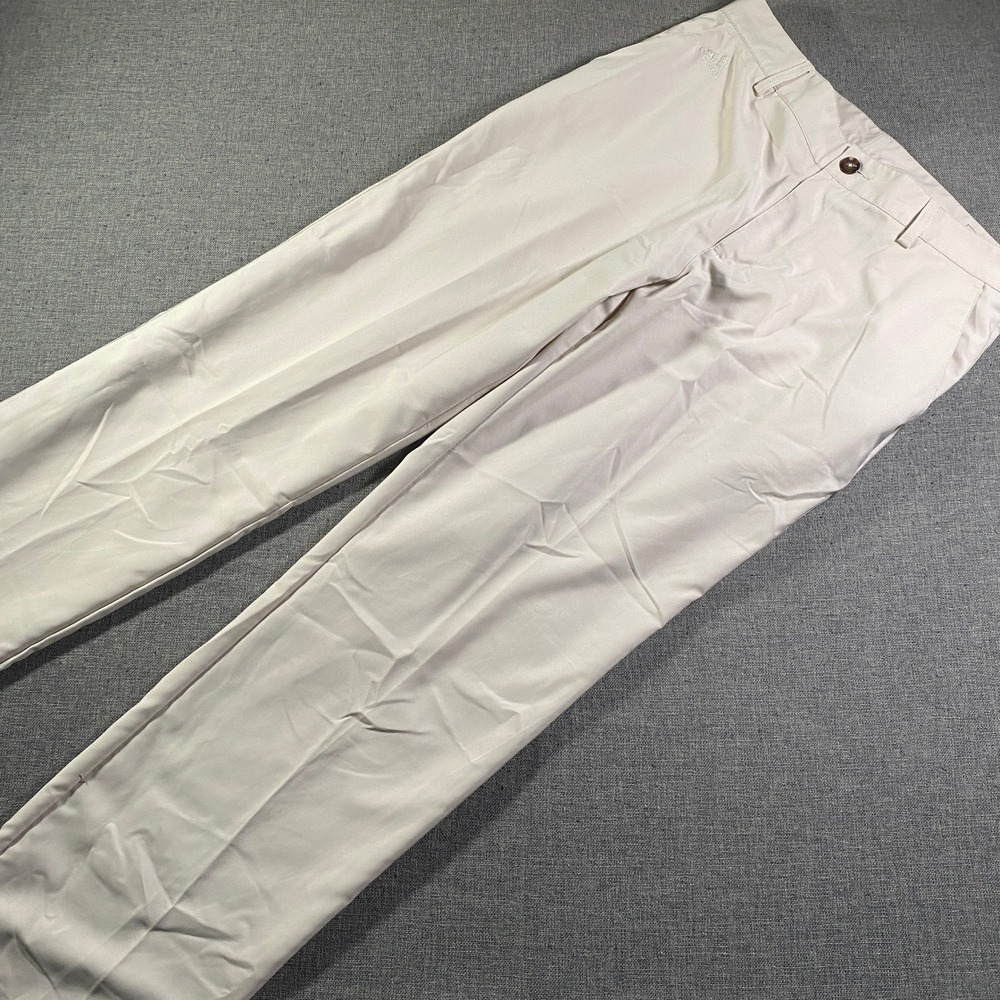 Adidas ClimaLite Mens Golf Pants Chino Tan Size 32x32 Straight Leg Performance